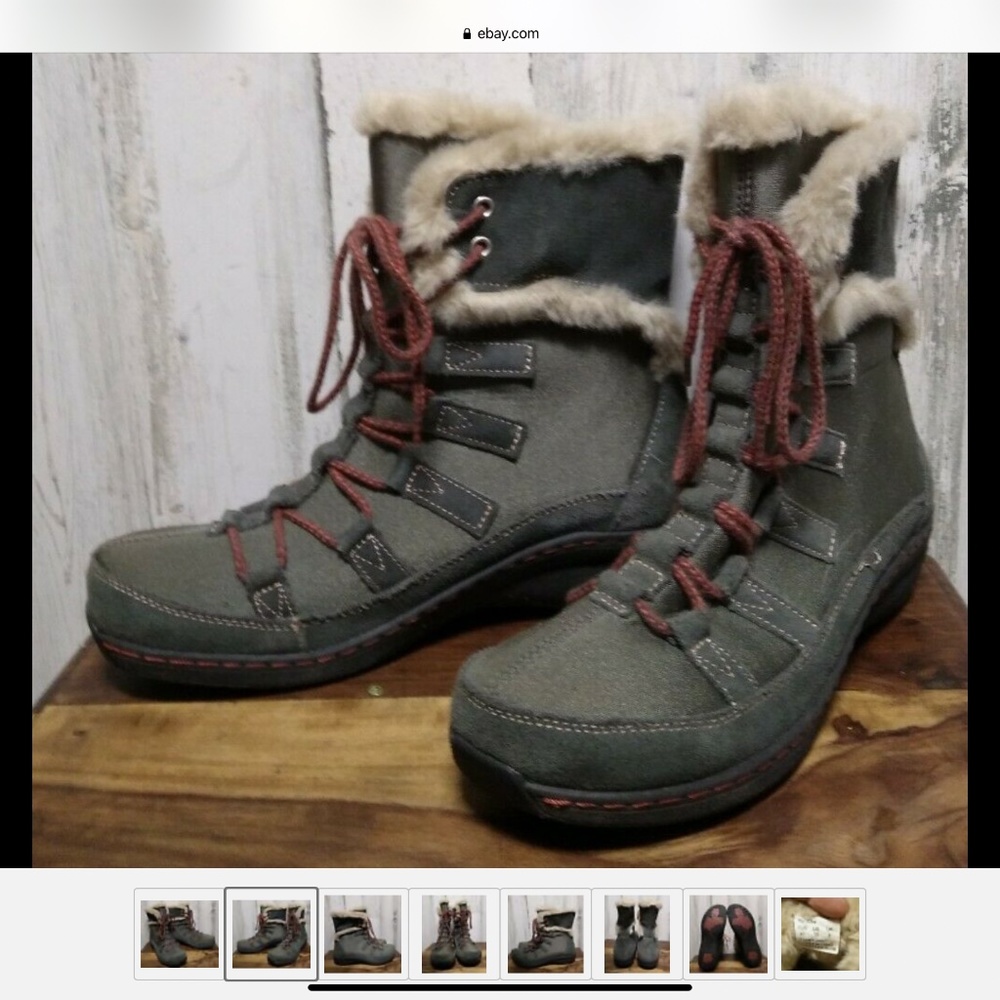 Aetrex Fiona winter boot, gray with faux fur, 10